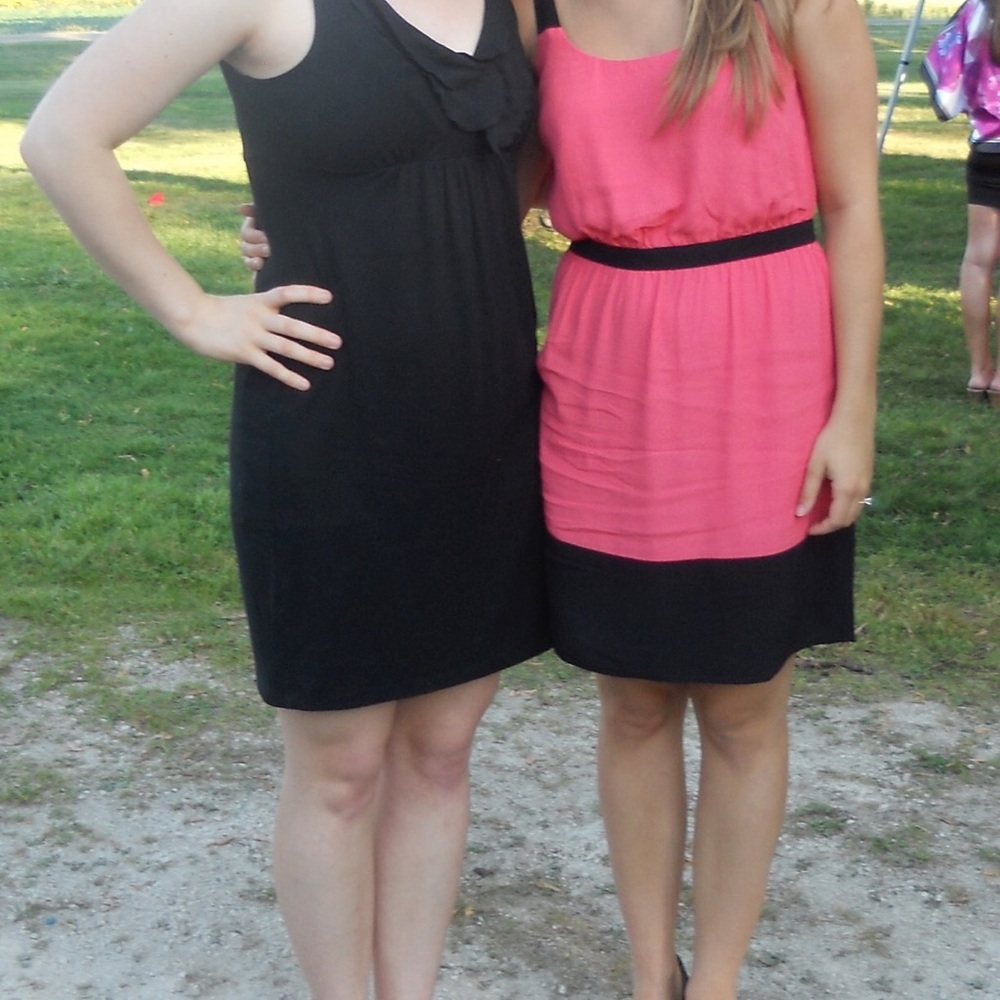 Loft pink and black dress